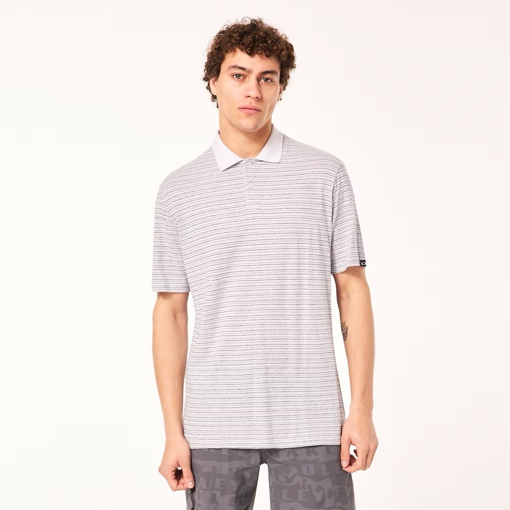 OAKLEY DEBRIS STRIPE Men's Polo Shirt - Arctic Ice -‎ Medium - NWT- SHIPS TODAY!